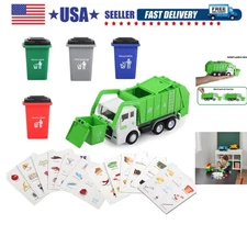 Small Friction Powered s Set, Includes Front Load Dumpster, 4 Trash Bins and ...