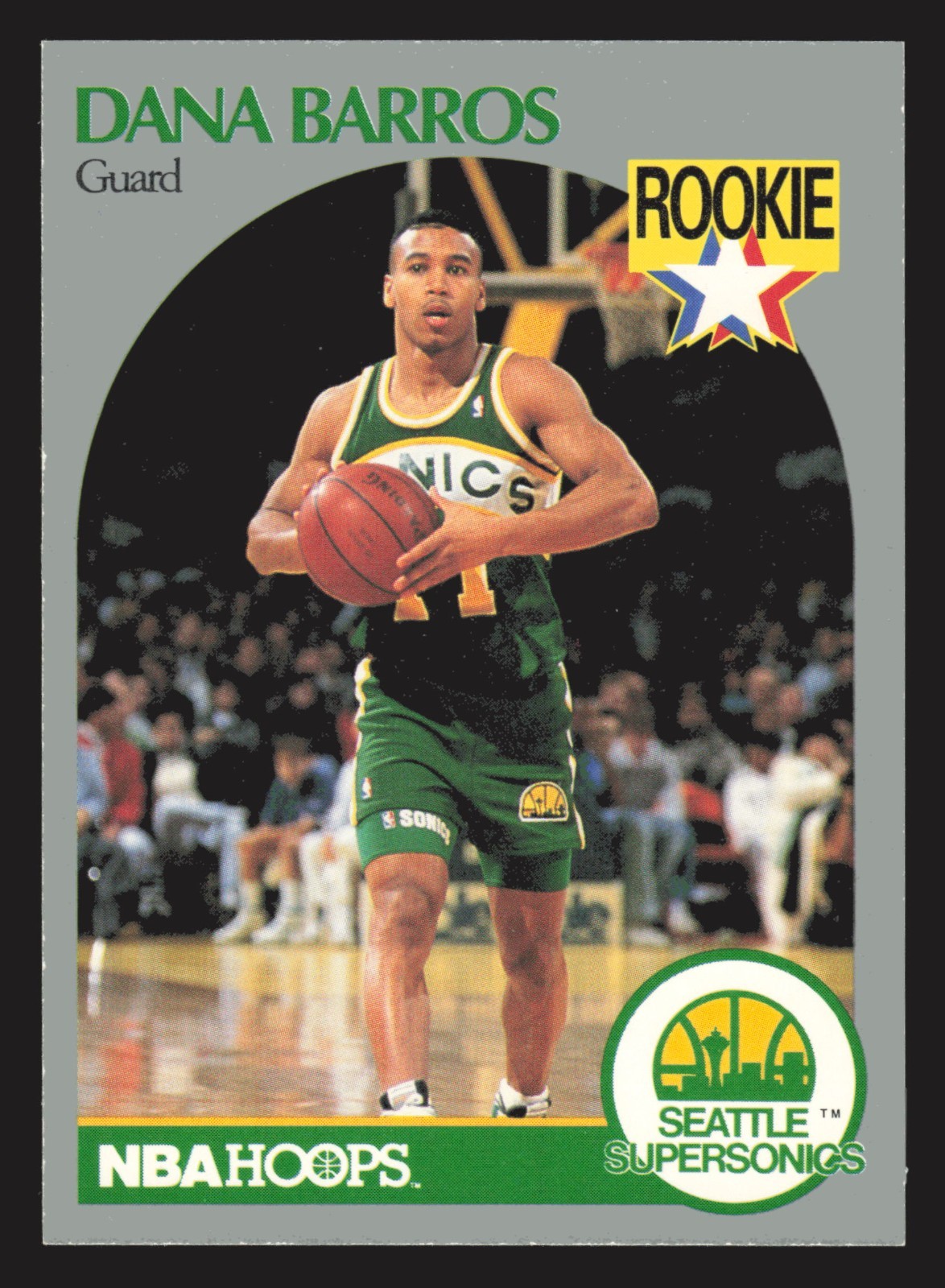 Dana Barros Rookie Stars 1990-91 Hoops 274 RC Seattle Supersonics NBA Basketball