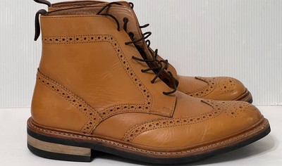 Samuel Windsor Tan Wingtip Boots Size 10 US NWOB