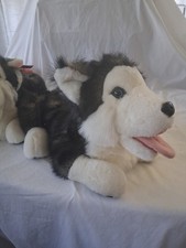 Pet Parade Fuzzy Wolf Or Dog Slippers Mens Size 7-9 In Womens Size 8-10