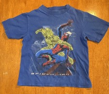 Vtg 2000s Spider-Man  Green Goblin Children Shirt Sz Small Repaired Flaw