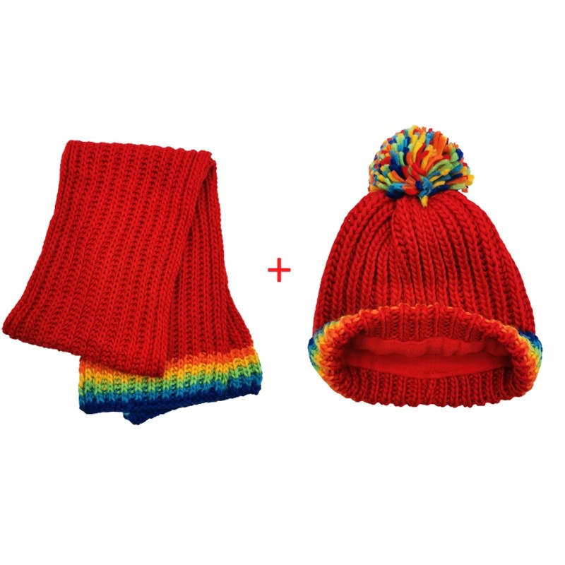 Christmas Scarf Kids Red Cap Scarf Gradient Scarf Iridescent Scarfs 4 ...