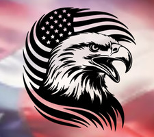 American Flag Eagle Vinyl Decal Sticker Car Truck Window Bumper Patriotic USA