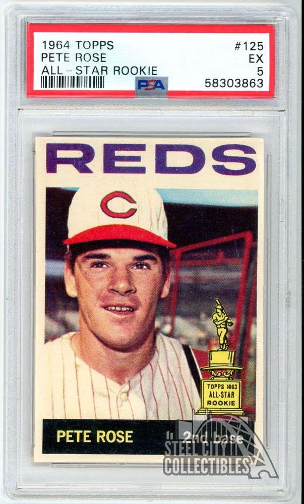 Pete Rose 1964 Topps All Star Rookie Card #125 PSA 5 EX