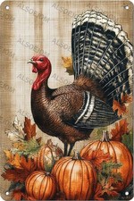 Thanksgiving Turkey for Home Yard Bedroom Tin Metal Signs Home D cor 8x12