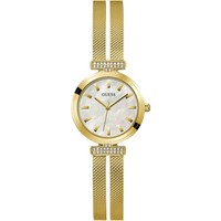 Damenuhr Guess Array GW0471L2 Edelstahl Mesh Golden Weisse Swarovski