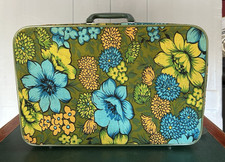 Vtg 1970s Bantam Floral Suitcase Retro Carry On Travel Bag Mod Boho Mid Century