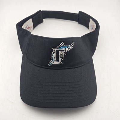 Outdoor Cap Florida Marlins Visor Hat Circa 1990s MLB Black Adjustable Vintage