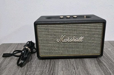 Marshall Acton Black Portable Bluetooth Speaker with 3.5mm AUX Input Used.