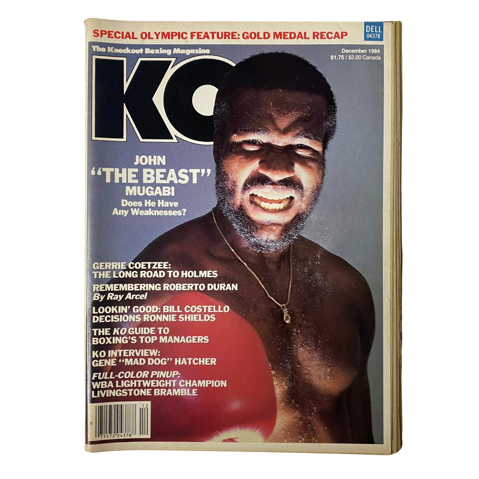 KO Boxing Magazine December 1984 John "The Beast" Mugabi Cover w Pinup No Label - 画像1/3