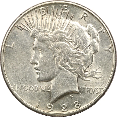 1928-S Peace Silver Dollar $1, About Uncirculated AU