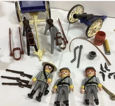 Playmobil Western Set 3056 Confederate Artillery Cannon Soldiers Civil War 3784