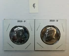 2019 P & D UNC Clad Kennedy Half Dollar Set in CB Flips -Free Shipping - C