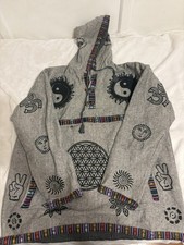 Vintage Siddharth Nepal 100 Cotton Hippie Boho Hooded Pullover 2XL/3XL