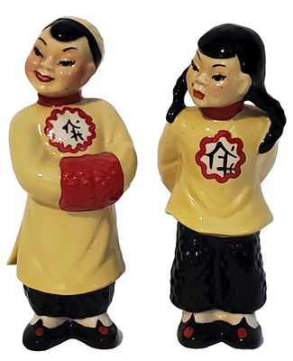 MCM Ceramic Arts Studio Japanese Couple Smi-Li and Mo-Pi Betty Harrington 1940s 