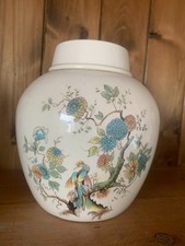 Vintage Royal Cauldon Lidded Jar – Made for Twinings London – Hand‑Painted Bird