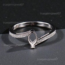 Elegant Marquise Semi Mount Ring 8x4mm 925 Sterling Silver Ring Anniversary Ring