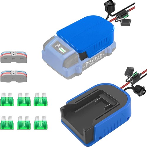 2 Packs Power Wheel Adapter w Fuse & Switch for Kobalt 24V Max Battery KB624-03 - Picture 3 of 11