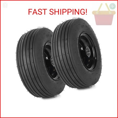 AR-PRO (2-Pack) 11x4.00-5 Tire and Wheel Assembly, 11x4-5 Lawnmower Tire (4-Ply)