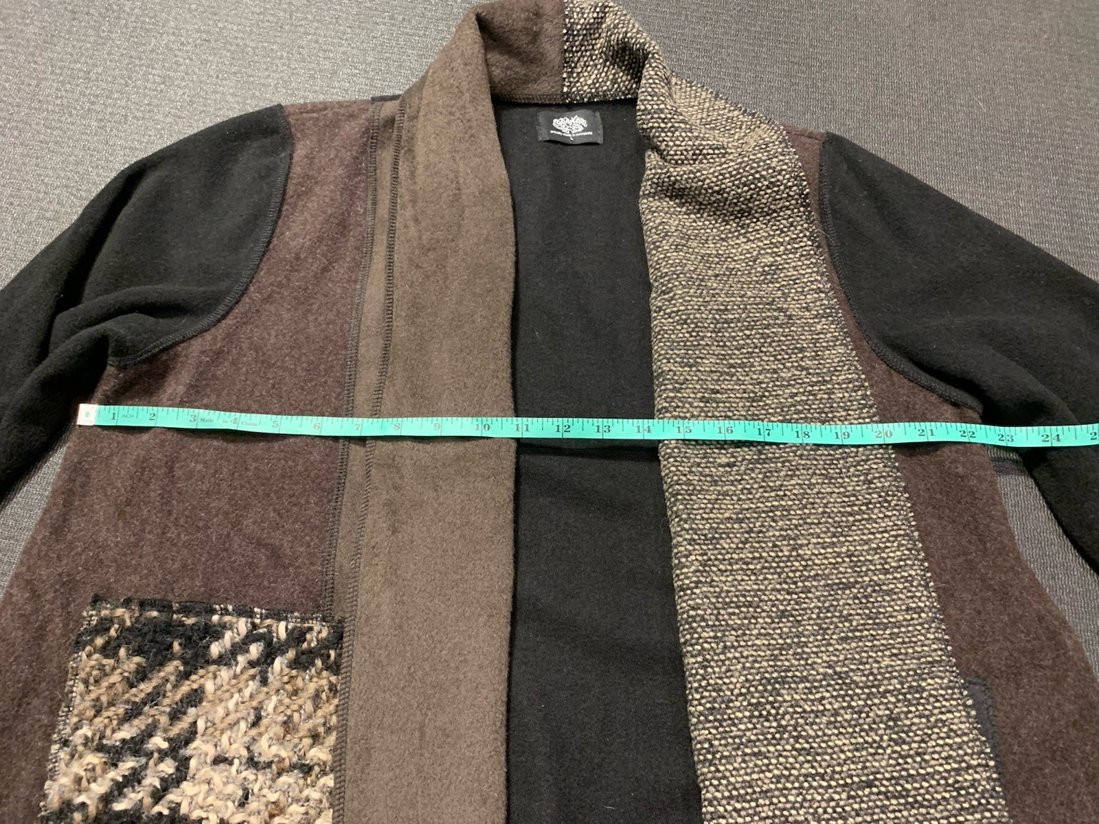 Cameleon Patchwork Large Wool Cardigan Jacket Bro… - image 4