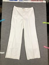 Lauren Ralph Lauren Pants Womens 10 White Linen Cotton Wide Leg Chino Casual