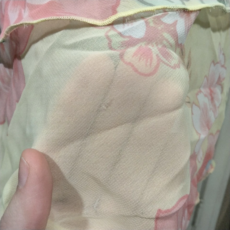 Vtg Y2K Asymmetrical Dress XS Floral Fairy Whimsical Pastel Coquette Romantic - Image 4 of 4