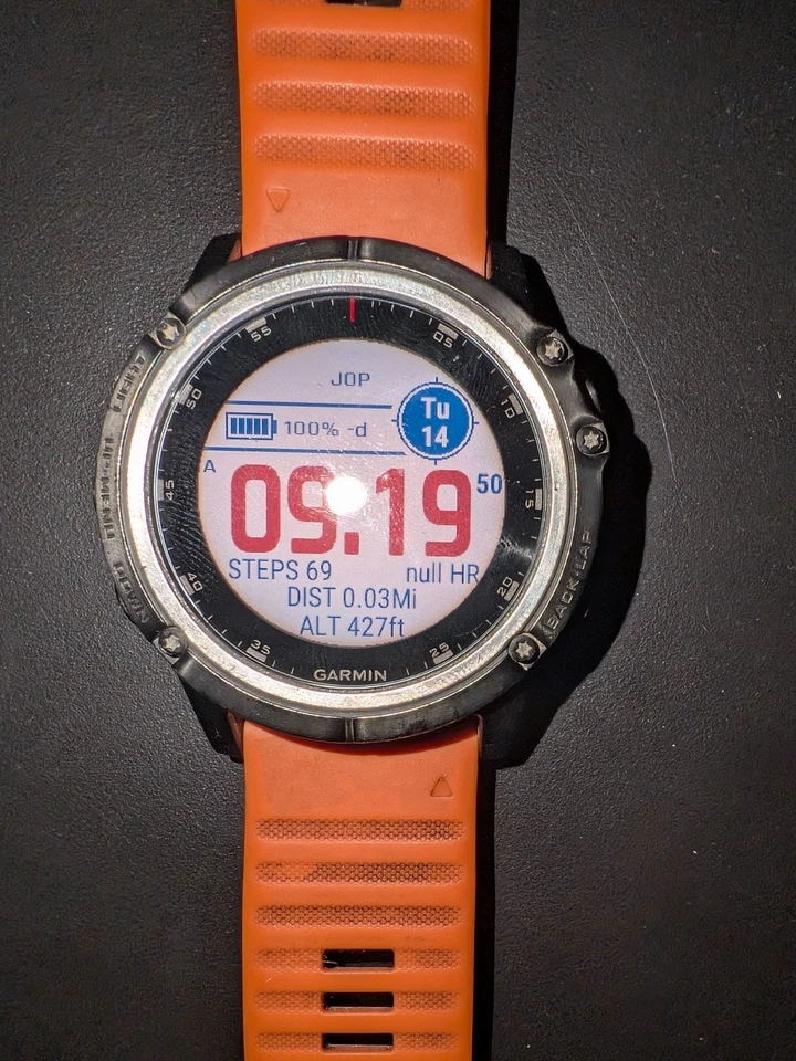 Garmin Fenix 5X Plus 51mm Sapphire with Orange and Black Strap - Image 2 of 4
