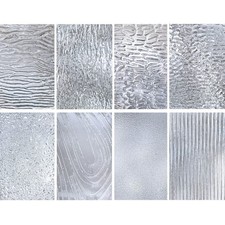 8 Sheets Textured Clear Stained Glass Pack 4 x 6 Inch Transparent Art Glass...