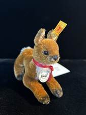 Steiff Mohair Sitting Fawn Deer Made in Germany W Tags Williams Sonoma