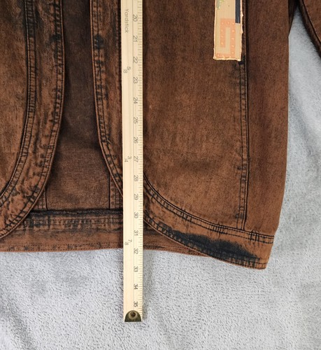 Sundance Denim Jacket Womens Medium Brown Aztec Southwestern Open Front USA - Picture 6 of 10