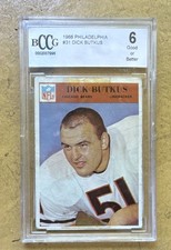 Philadelphia 1966 Dick Butkus #31 BGS/BCCG 6 Graded Football Card Bears RC