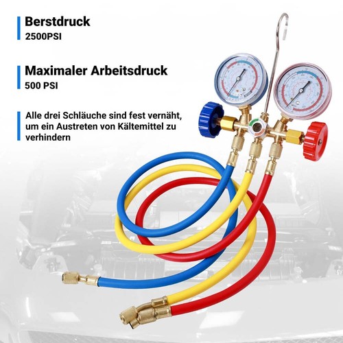 HVAC A/C Refrigeration AC Diagnostic Manifold Gauge Set Car Charging Service Kit - Picture 5 of 15