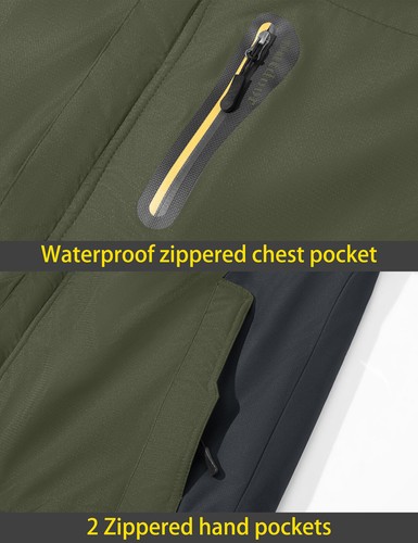 Men's Winter Ski Jacket Waterproof Snow Coat Snowboard Fleece Lining Warm Jacket - Picture 35 of 52