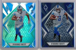D'ANDRE SWIFT - 2pc- 2020 Phoenix RC TEAL /175 & Base RC #109 - Lions RC