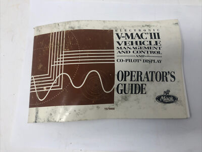 V-MAC III OPERATOR'S GUIDE 1998 MANUAL TS79998 - PREOWNED