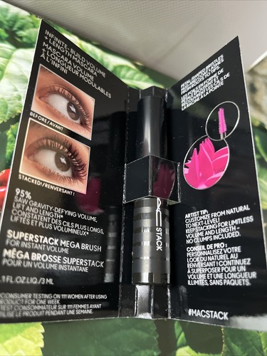 MAC Stack Mascara Superstack Mega Brush Black Mascara .1 oz./ 3 ml NEW Mini Size - Bild 5 von 9
