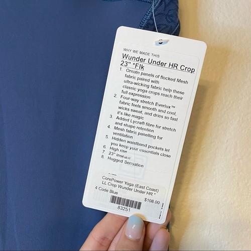 Lululemon Code Blue Wunder Under Crop Leggings Neu mit Etikett - Bild 4 von 9
