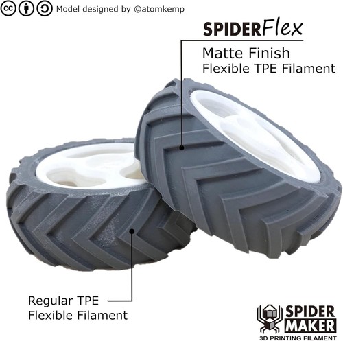 Mattes TPU TPE Filament - 1,75 mm, 500 g Eisengrau mit stoßdämpfender Flexibilität - Bild 5 von 6