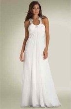Aidan Mattox Beaded Keyhole Gown Sz 6 Ivory