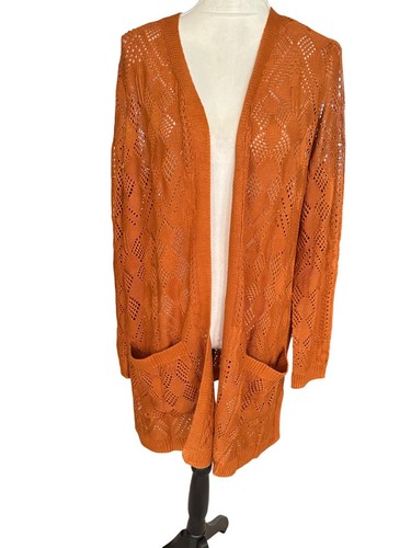 Market & Spruce Cardigan Women's Open Front Loose Knit  Pockets Crochet NWT M - Bild 3 von 6