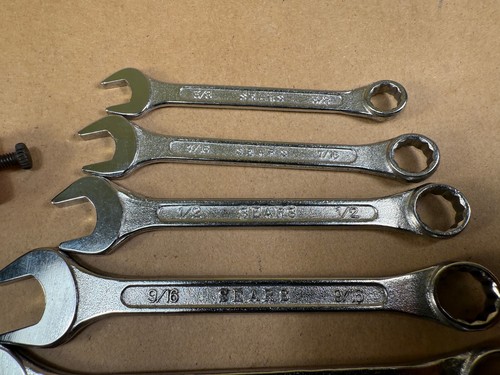 Vintage Sears 5 piece SAE Combination Wrench Set Japan BF w/ Holder Chrome Tools - Picture 8 of 18
