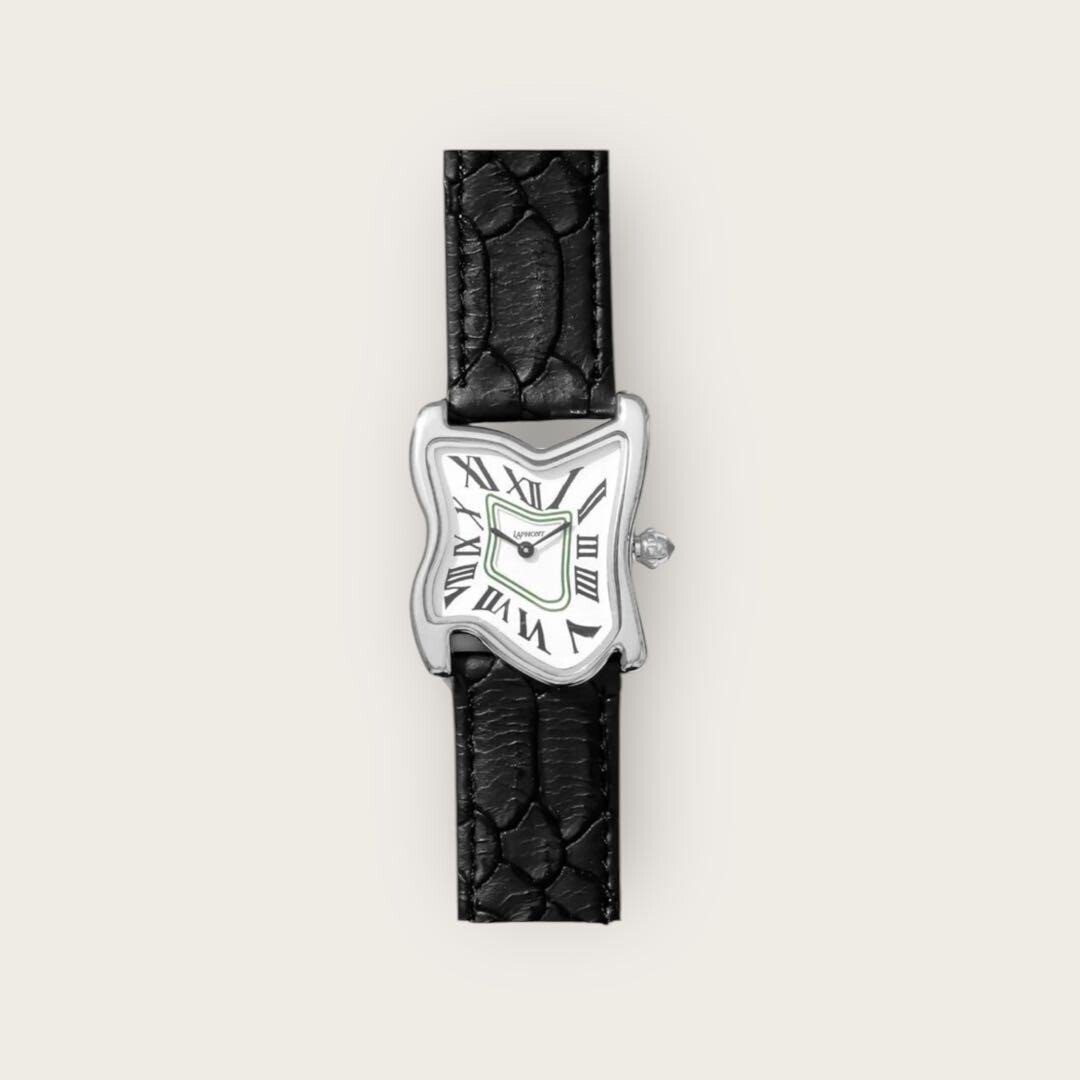 LAPHONT SQUARE MELTING WATCH LARGE WHITE DIAL WRISTWATCH W