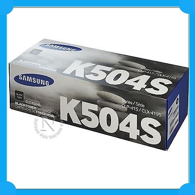 Samsung CLT-K504S BLACK Toner->CLP-415/CLX-4195/4195FW/SL-C1860FW/C1810W SU160A - Picture 1 of 2