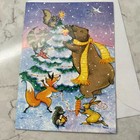 Your Holidays with Happiness Christmas Tree & Animals Greeting Card Lot of 3