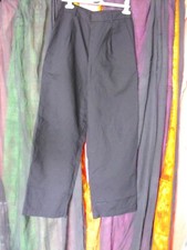 Uniqlo pants trousers black pleated linen sizeM 28-29inch W28 L28 goth wicca