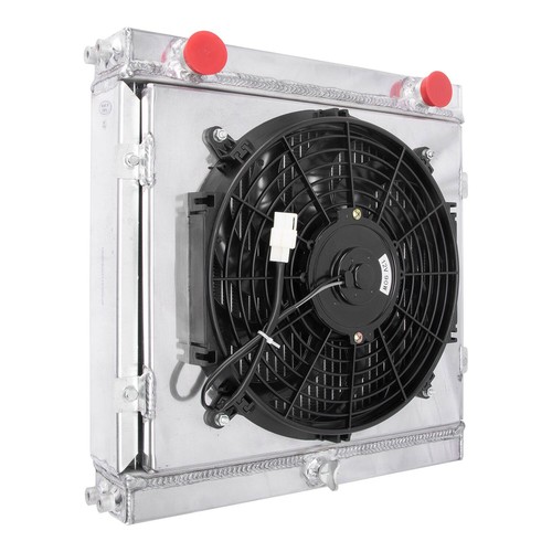Roadster Style Racing Radiator 3-Rows Aluminum Radiator Shroud Fan For Double Pass Dragster Roadster ...