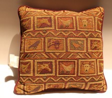 NEW Country Pillow with Brown, Rust, Green  Burgundy  Cows  Chickens