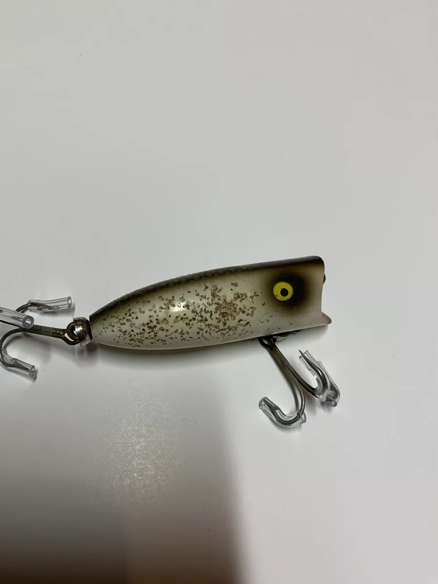 Vintage Heddon Baby Lucky 13 White And Gray With Speckled Fishing Lure