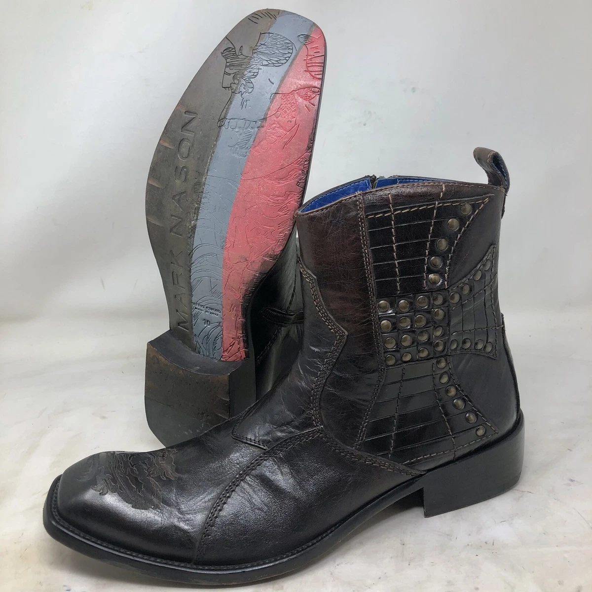 Mark Nason classy boots RARE? 9.5 - Mark Nason Lounge Skull CROSS Cap Toe Black  main image 3
