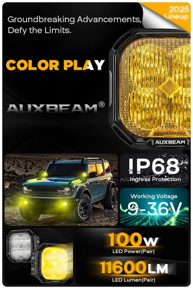 2x Luces antiniebla LED AUXBEAM 3" DRL y señal de giro ámbar para Nissan Sentra 2007-2012 Foto 4 de 4